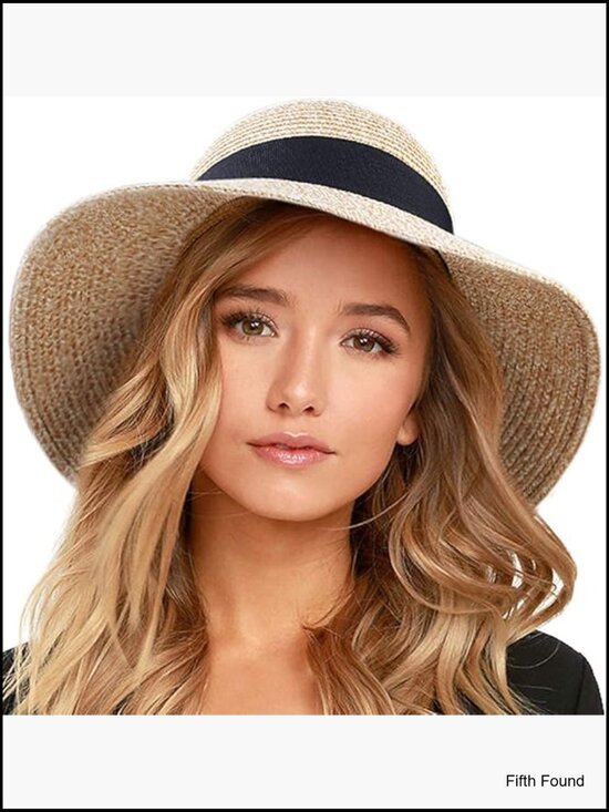 Women\'s Foldable Straw Sun Hat UPF 80+ Adjustable Brim Beach Travel main image 5